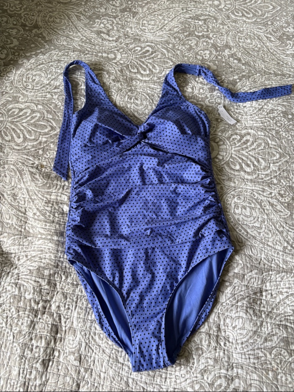 Girls' Blue Polka Dot One-Piece Swim Suit
